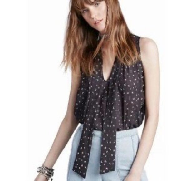 Free People Tops - FREE people tie neck high low sleeveless blouse